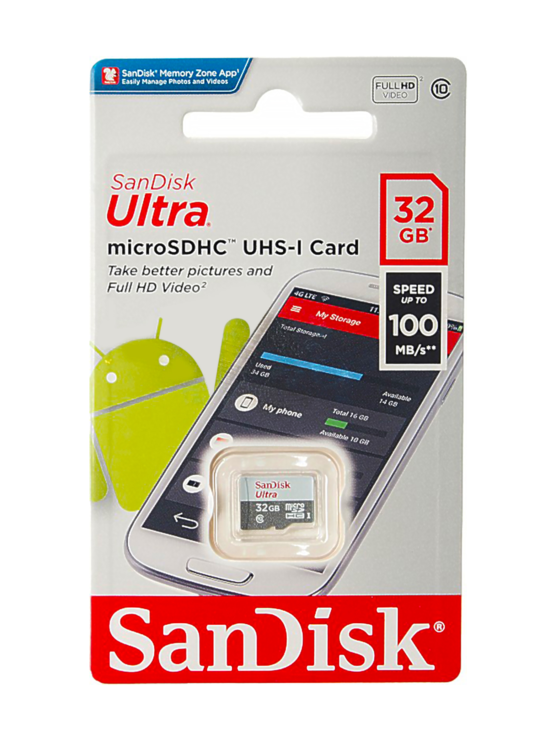 Карта памяти MicroSDHC SANDISK Ultra 32GB UHS-I